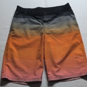 Art Class Gradient Black and Orange Youth Swim Shorts Size 18